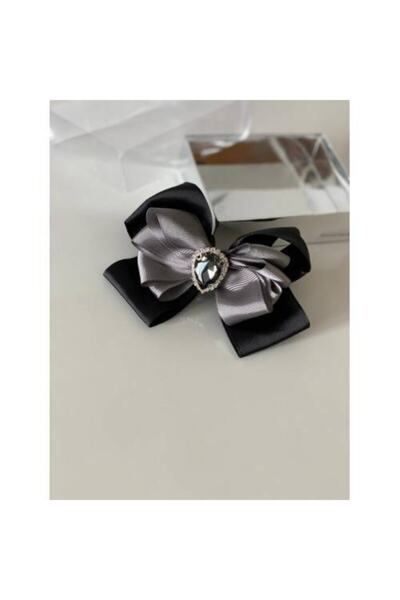 QUEEN AKSESUAR Black Gray Drop Stone Mother Girl Baby Gift Clip Buckle