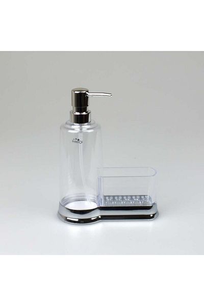 Kardelen Indecor Liquid Soap Dispenser with Sponge Holder Chrome