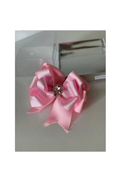 QUEEN AKSESUAR Light Pink Crystal Stoned Mother Girl Baby Gift Clip Buckle