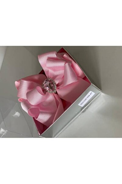 QUEEN AKSESUAR Light Pink Crystal Stoned Mother Girl Baby Gift Clip Buckle