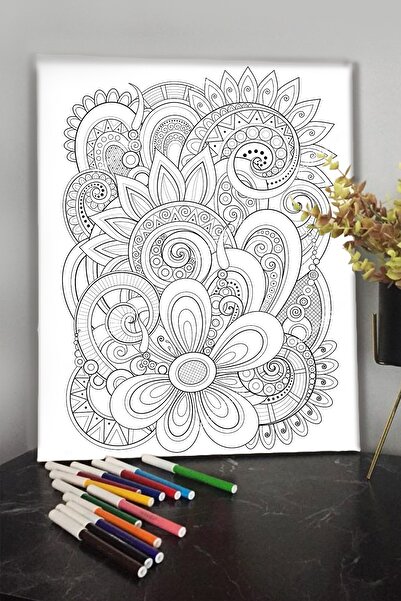 KanvasSepeti Dudak 40x30cm Çocuklar Için Özel Boyanabilir Tablo Tuval Mandala...