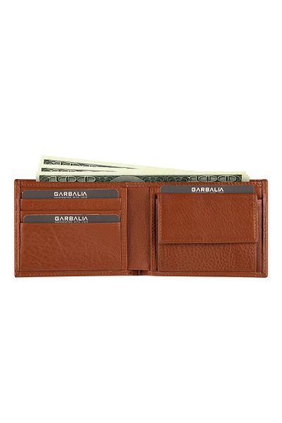 Garbalia Chapel Genuine Leather Classic Tan Men's Wallet with Coin Compartment