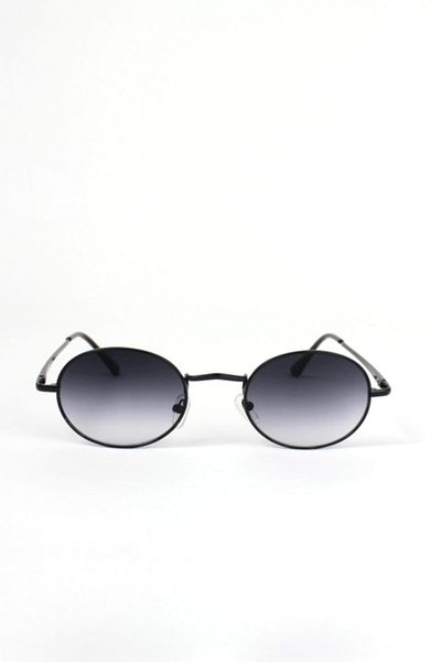 Makro Optik Black Metal Framed Ellipse Sunglasses