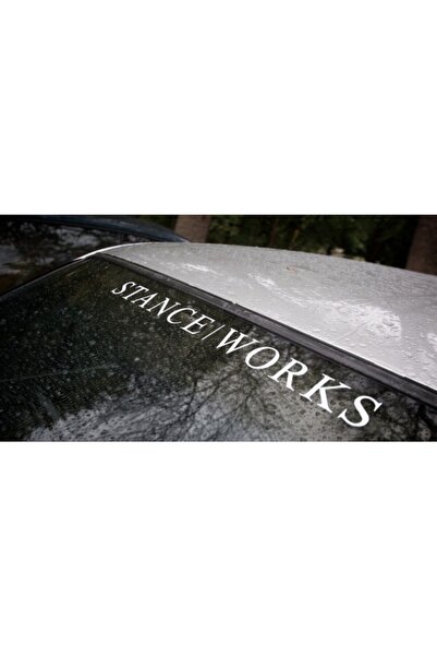 TSC ملصق نافذة السيارة Stance Works باللون الأبيض، ملصق سيارة