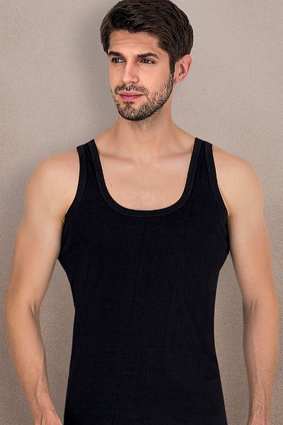 ali altun iç giyim Men's Black Undershirt - 3 Pieces