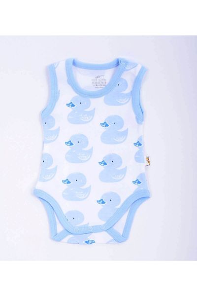 Minidamla Baby Boy Duck Bodysuit Blue