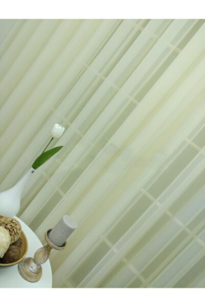 Esse Home Ecru Tergal Plain Tulle Curtain, 100x260, Sparse Pleat, 1/2