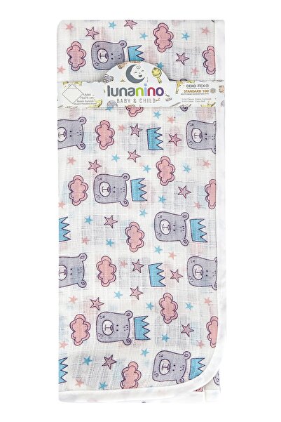 Lunanino Müslin Bebek Kundak Kulaklı Kral Ayı