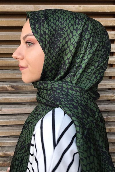 Stella نمط الثعبان القطن شال الزمرد