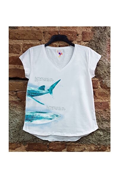 SCUBAPROMO Μπλουζάκι Vhale Shark White Casual
