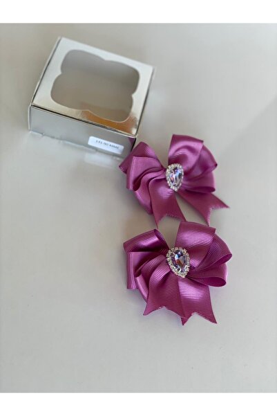 QUEEN AKSESUAR Cataramă pentru guler pentru fetiță, 2 bucăți, cristal Stoned, violet