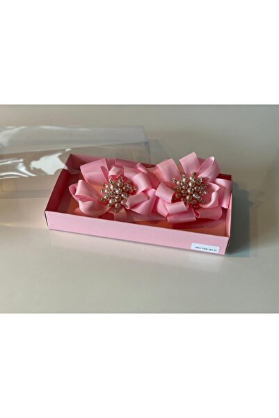 QUEEN AKSESUAR Pink 2-Piece Pearl Stone Collar Buckle