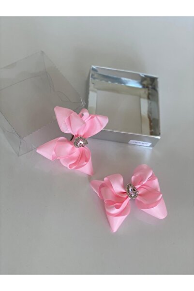 QUEEN AKSESUAR مشبك كوليت للفتيات الصغيرات باللون الوردي مكون من قطعتين على ش...