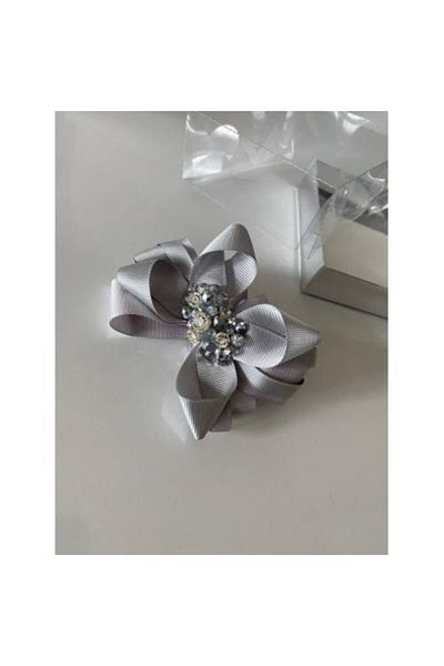 QUEEN AKSESUAR Silver - Gray Crystal Stone Mother Girl Baby Gift Clip Buckle