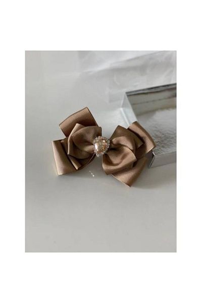 QUEEN AKSESUAR Brown Drop Stone Mother Girl Baby Gift Clip Buckle