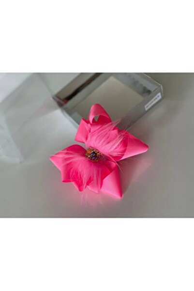 QUEEN AKSESUAR مشبك مشبك هدية للأم والطفلة باللون الوردي النيون