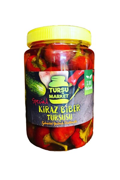 TURŞU MARKET Hakiki Çubuk Turşusu 1 Lt Kiraz Biber Orta Acı