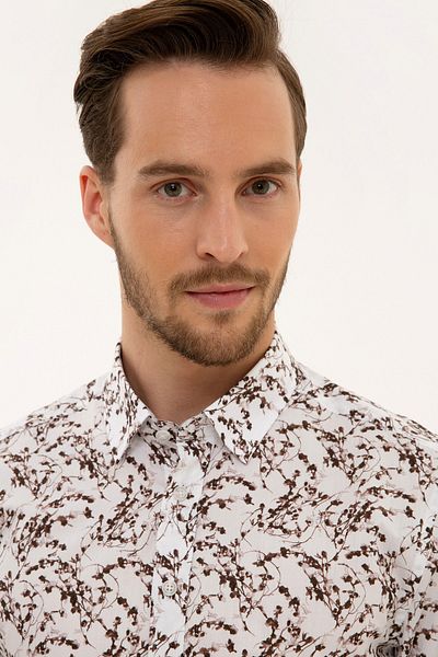 Pierre Cardin Καφέ Slim Fit πουκάμισο