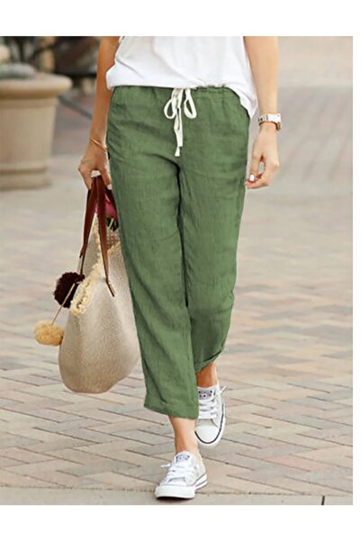 night blue Rahat Yazlık Pantolon-apple green