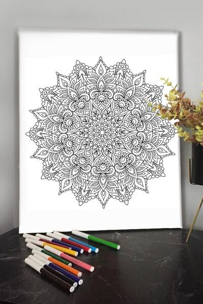 KanvasSepeti Desen 3 40x30cm Çocuklar Için Özel Boyanabilir Tablo Tuval Mandala Kalem Hediyesi Yoktur.