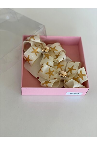 QUEEN AKSESUAR Cream 2-Piece Metal Buttoned Girl's Baby Girl's Collar Buckle