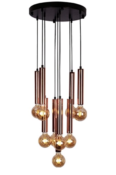 RETRO STYLE Botan 9lu Sarkıt Avize Bronz