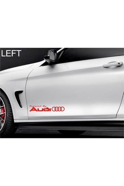 TSC Audi Powered Yan Kapı Modifiye Sticker Oto Yapıştırma 2 Ad