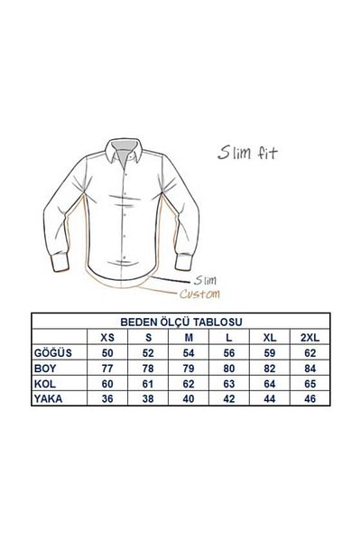 Dicotto Λευκό Navy Blue Bieli Collar Slim Fit Micro υφασμάτινο ανδρικό πουκάμισο με μανικετόκουμπα Slim Fit - 200-3