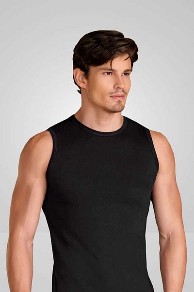 Berrak Tricou Badi fără mâneci cu nervuri negre pentru bărbați