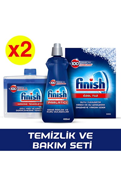 Finish Temizlik Ve Bakım Seti X2 (parlatıcı 400 Ml+makina Sıvı 250 Ml+ Tuz 500 Gr)