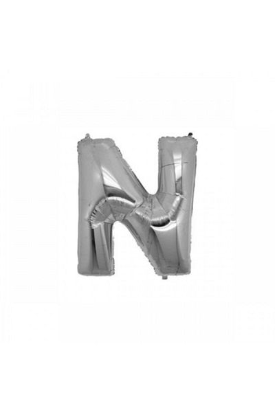 Deniz Party Store Silver Foil Balloon (N) Letter 36 - 40 cm