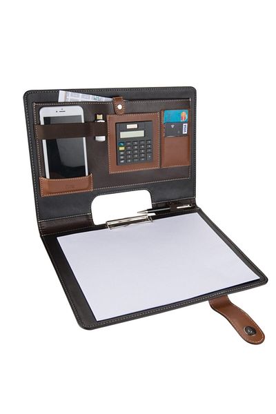 2K A4 Artificial Leather Phone Horizontal Model Secretary Block Table with Calculator (100 Sheets)