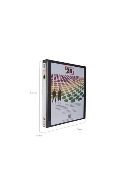 2K 3 Cm 4 Ringed Company Presentation and Document Folder with Inner and Outer Transparent Pockets (250 Sheets)