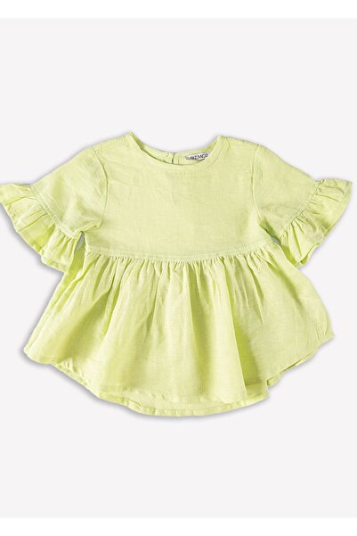 Ozmoz By Mukadder Özden Organic Baby Girl Frilly Summer Blouse (With 4 Different Color Options)
