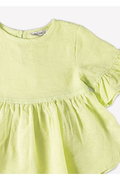 Ozmoz By Mukadder Özden Organic Baby Girl Frilly Summer Blouse (With 4 Different Color Options)