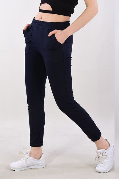 ModaPlaza Γυναικείο παντελόνι με ελαστικό πόδι Navy Blue 2623