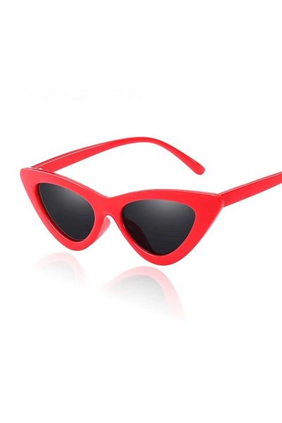 Köstebek Women's Red Cat Eye Sunglasses