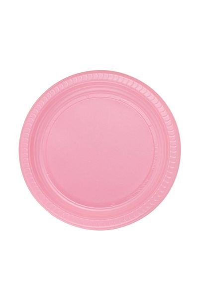hediyehobihersey 22 cm Pink Plastic Plate - Pack of 25