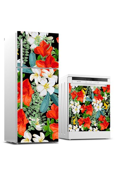 Tilki Dünyası Refrigerator And Dishwasher Set Sticker 0326
