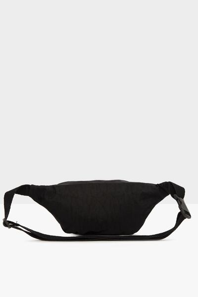 Bagmori Unisex Black Parachute Fabric Embroidered Waist Bag M000004565