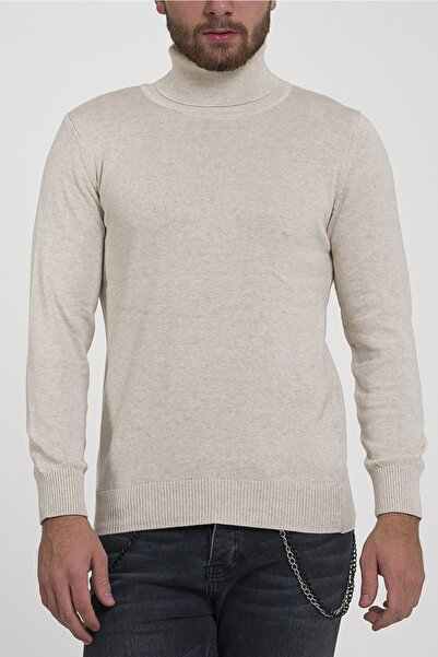 Trist Star Pulover de tricotaj pentru bărbați, bej, din bumbac