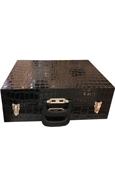 STAND MARKET Watch Bag 48 Pieces Black Patent Leather Inside White