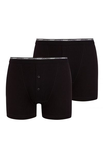 JOCKEY ® Modern Classic Buttoned Long Boxer 2 Pack / Black