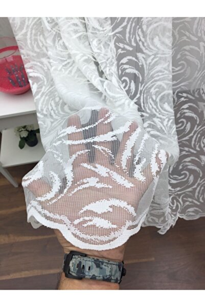 Esse Home Özel Örme Dokulu Tül Perde 100% Orjinal Ürün Yüksek Kalite, 250x260, Seyrek Pile, 1/2