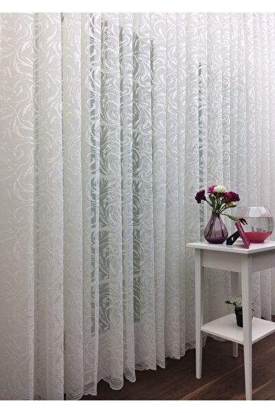 Esse Home Özel Örme Dokulu Tül Perde 100% Orjinal Ürün Yüksek Kalite, 250x260, Seyrek Pile, 1/2