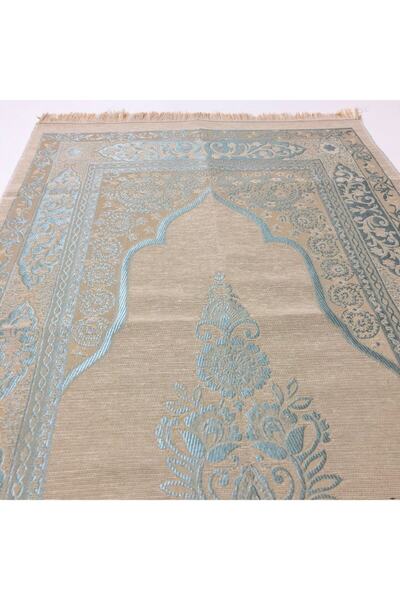 pavrika سجادة صلاة من القطن التفتا باللون الأزرق