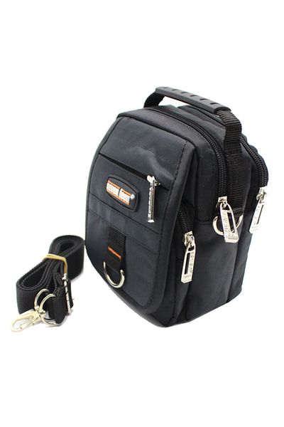 SEVENTEEN 2349 Multi-Compartment Men's Hand and Shoulder Strap Bag Black