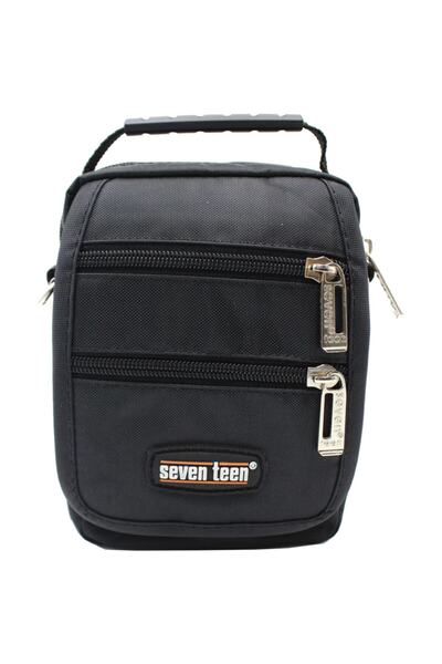 SEVENTEEN 2443 Çok Gözlü Erkek El Ve Omuz Askılı Çanta Siyah