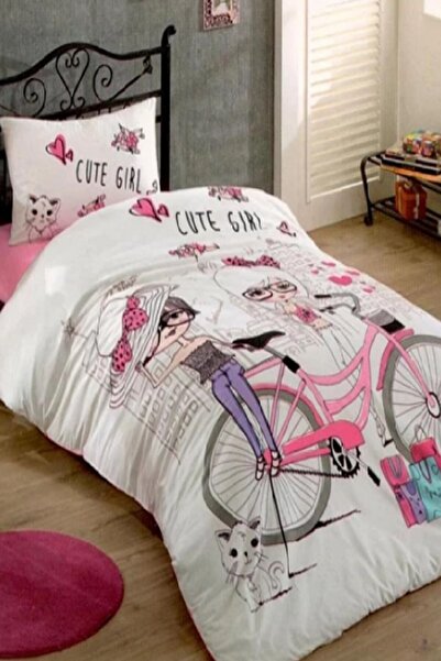 Kristal Cute Girl Ranforce Постільна білизна для односпального ліжка