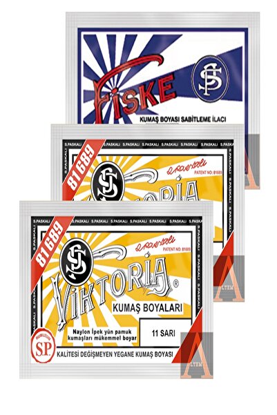 Viktoria Kumaş Boyası 2 Pkt. Sarı+1 Pkt. Sabitleyici Fiske